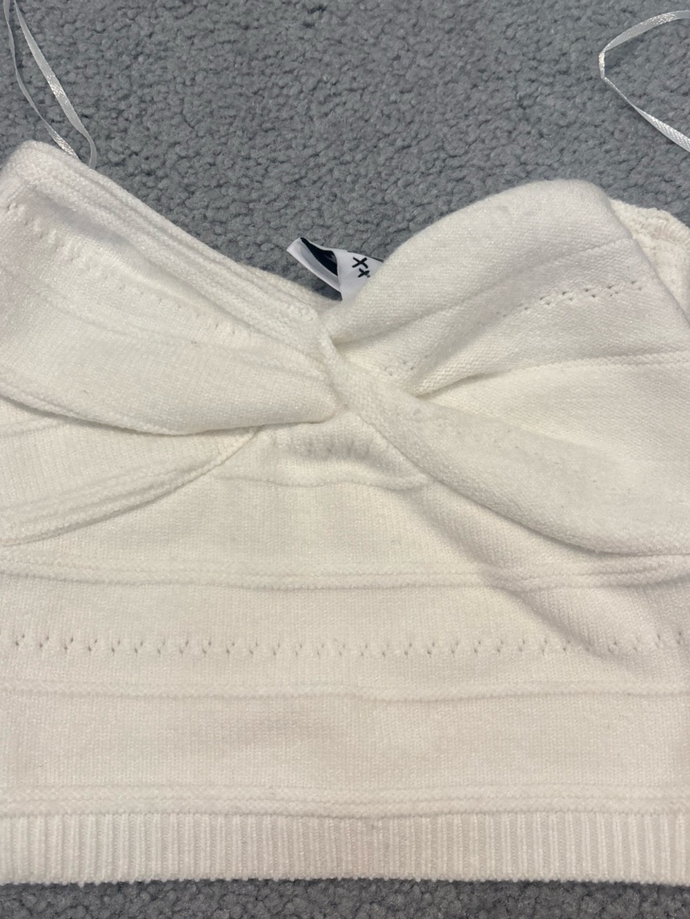 White Knit Twist Front Tube Top- Princess Polly